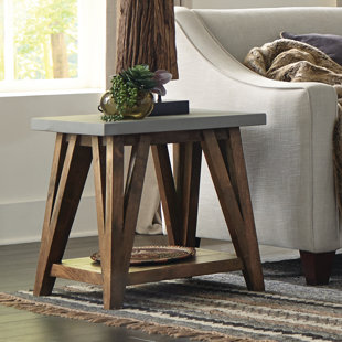 Cement top deals side table